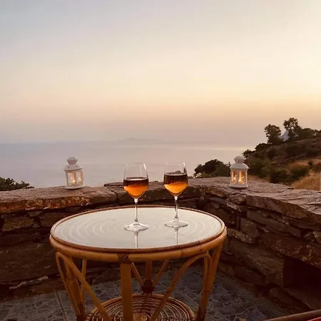 Kea View: Aegean Sea Panorama In Foira Apartment